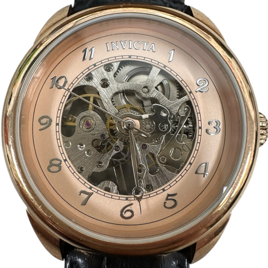 Invicta Black And Rose Gold Mechanical Watch